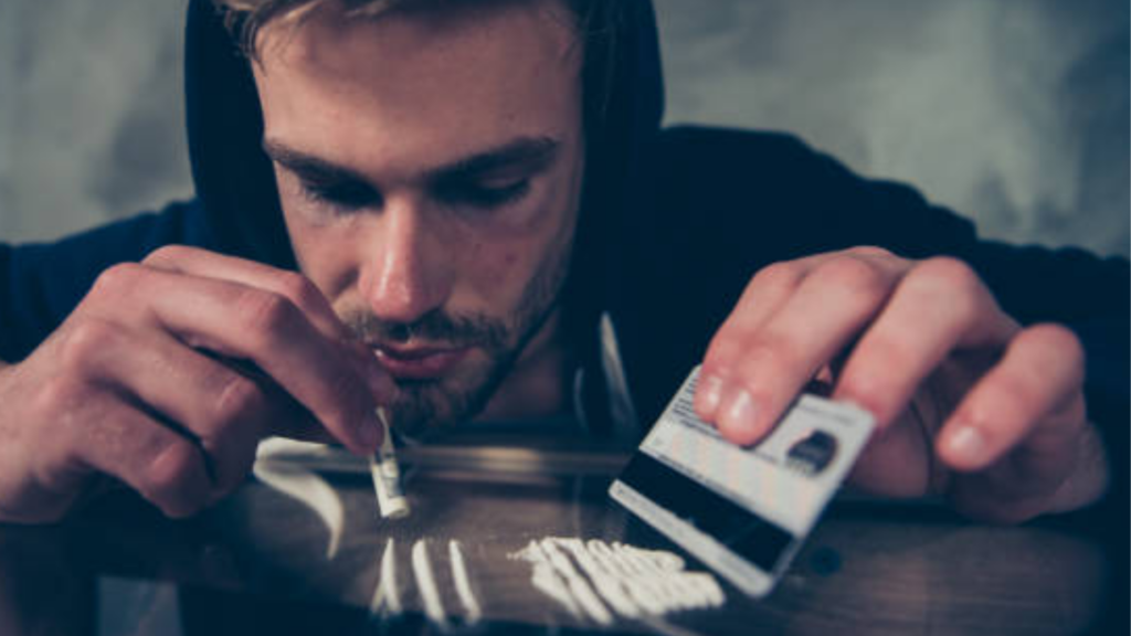 A a gay man sniffing cocaine needing detox