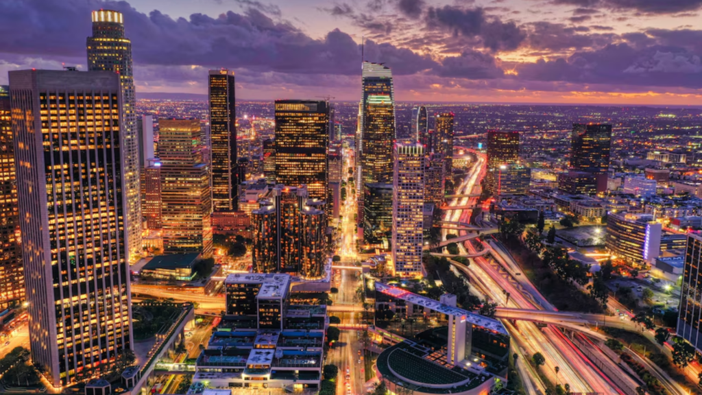An image showing the aerial view of downtown Los Angeles, a county in California where Pride Detox's location is.